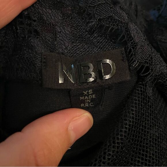 NBD Delilah Lace Long sleeve Sheer Overlay Mini BodyCon Sheath Dress - Picture 12 of 16